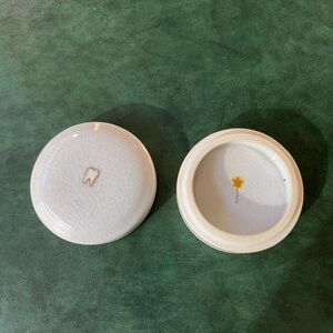 Vintage Ceramic Porcelain Homart Tooth Fairy Tooth Box